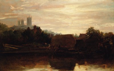 A View of Lincoln from the Foss Dyke, Dawn by Peter de Wint